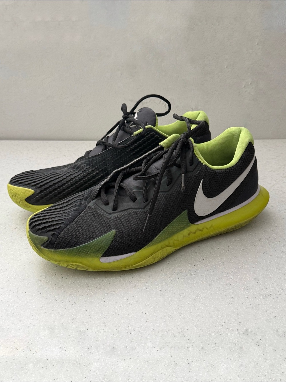 NikeCourt Mens Zoom Vapor Cage 4 Rafa Off Noir Volt DD1579-002 sz 11 Lime Black - Picture 3 of 10